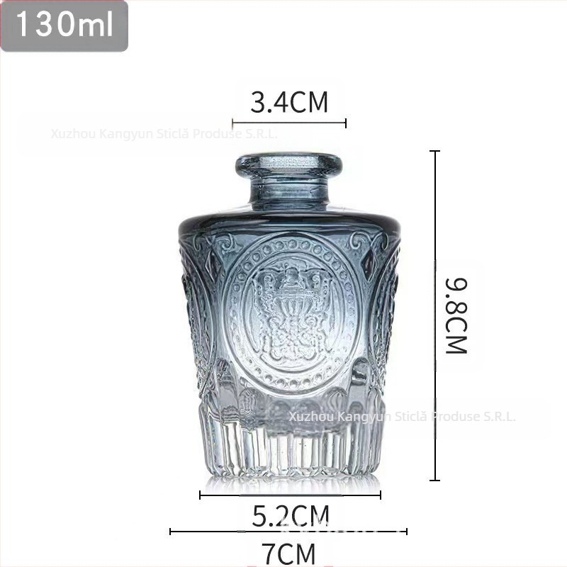 Sticlă de aromaterapie cu design roman sculptat pentru decorul casei, sticlă sodă-lime, personalizabilă