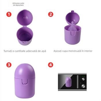Cutie de depozitare pentru cupa menstruală, plastic PP, rezistență la temperaturi înalte, formă rotundă, design cu un singur strat, posibilitate de imprimare a logo-ului