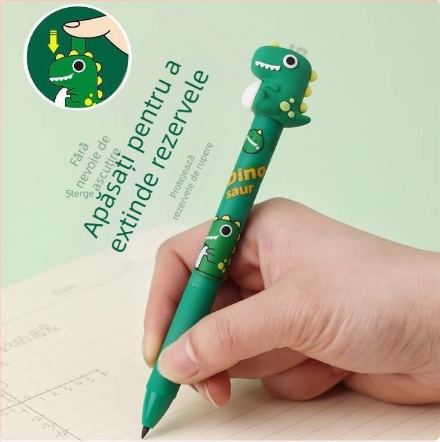 Creion mecanic mobil, model 7949 Egg Dragon, corp din silicon, înveliș din plastic, scriere continuă, ambalaj cutie, 24 de bucăți