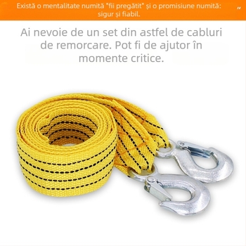 Frânghie de remorcare auto, nylon, rezistentă, reflectorizantă, dublu strat