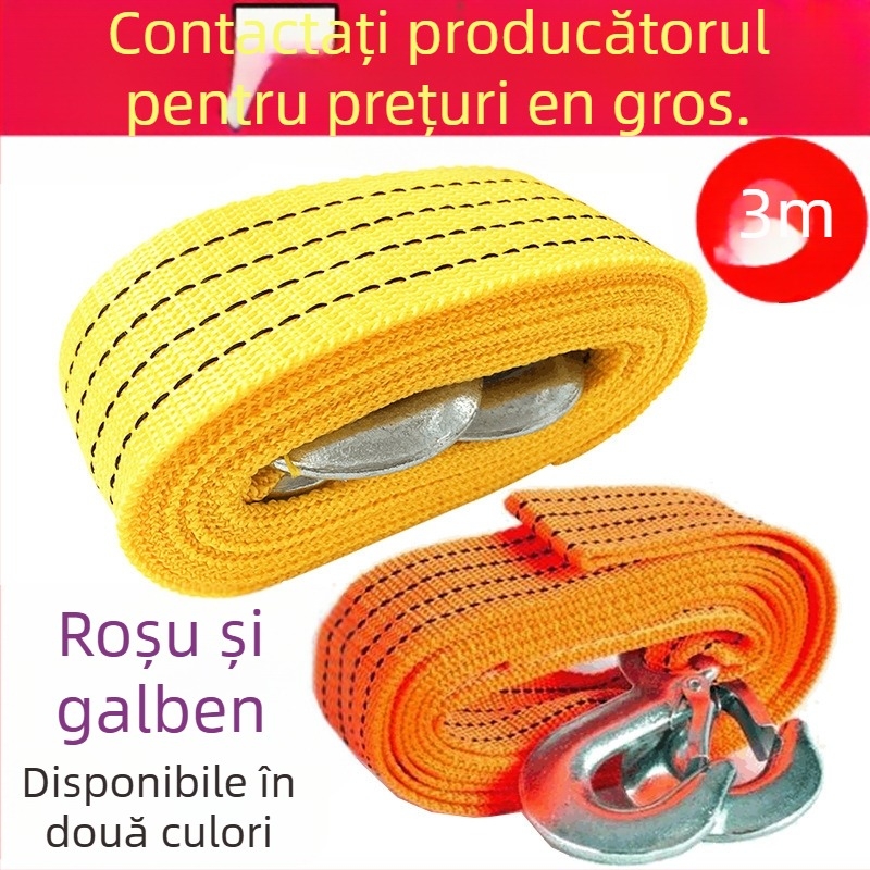 Frânghie de remorcare auto, nylon, rezistentă, reflectorizantă, dublu strat