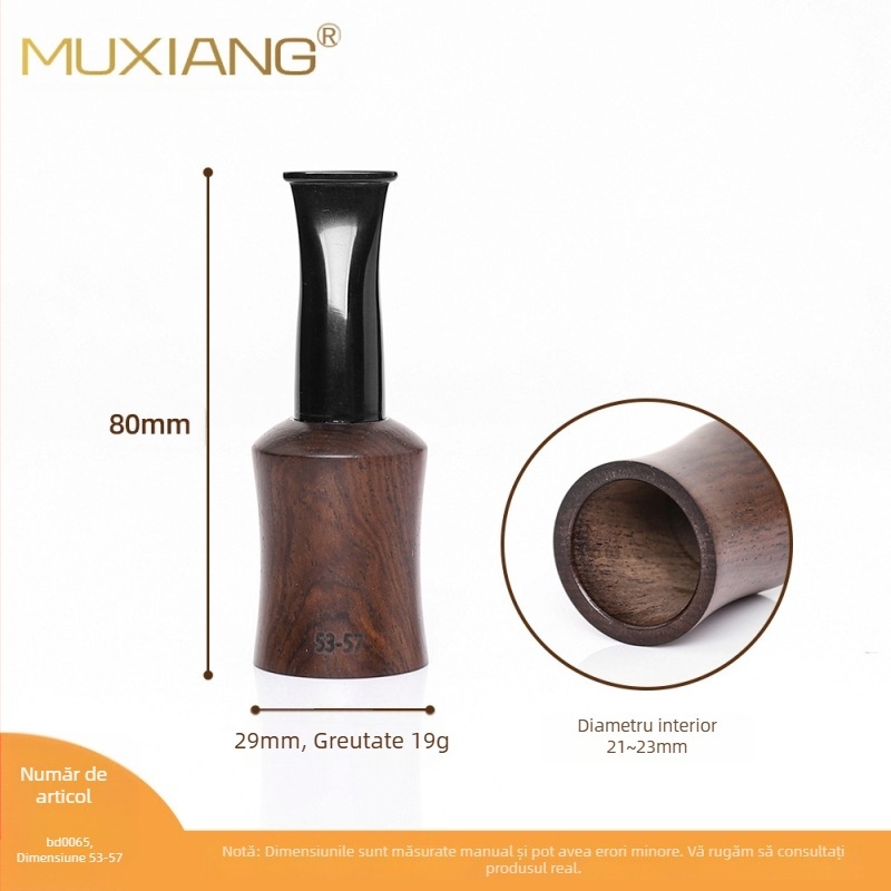 Cap de gură pentru țigară din lemn de abanos Muxiang — personalizabil, manual, stil simplu