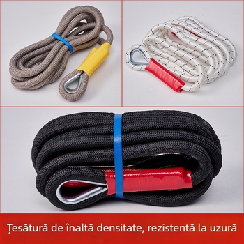 Funie de tractare pentru mașină, off-road – nailon; rezistență peste 1000 lbs; aplicații principale: remorcare și salvare; potrivit pentru vehicule off-road, mașini mici și motociclete
