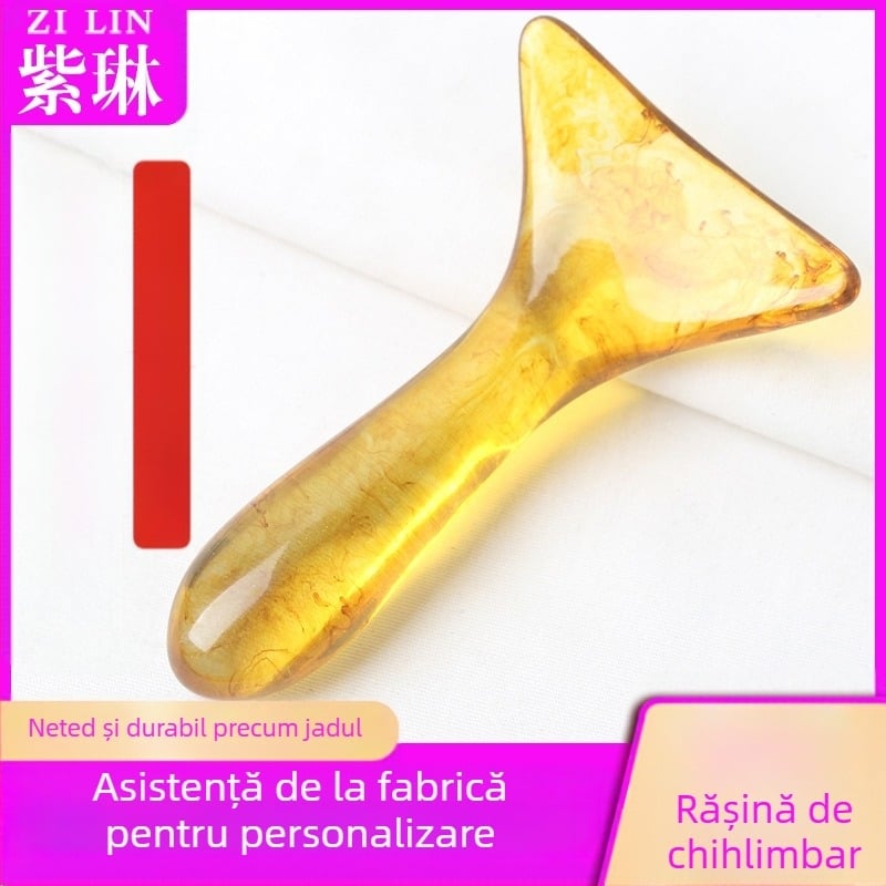 Spatulă curbată pentru masaj scraping – cervicală, umeri și spate; material: rășină; greutate: 57 g; categorie: scraping sheet/plate; aplicații: masaj de sănătate, fitness și frumusețe corporală; personalizare procesare disponibilă