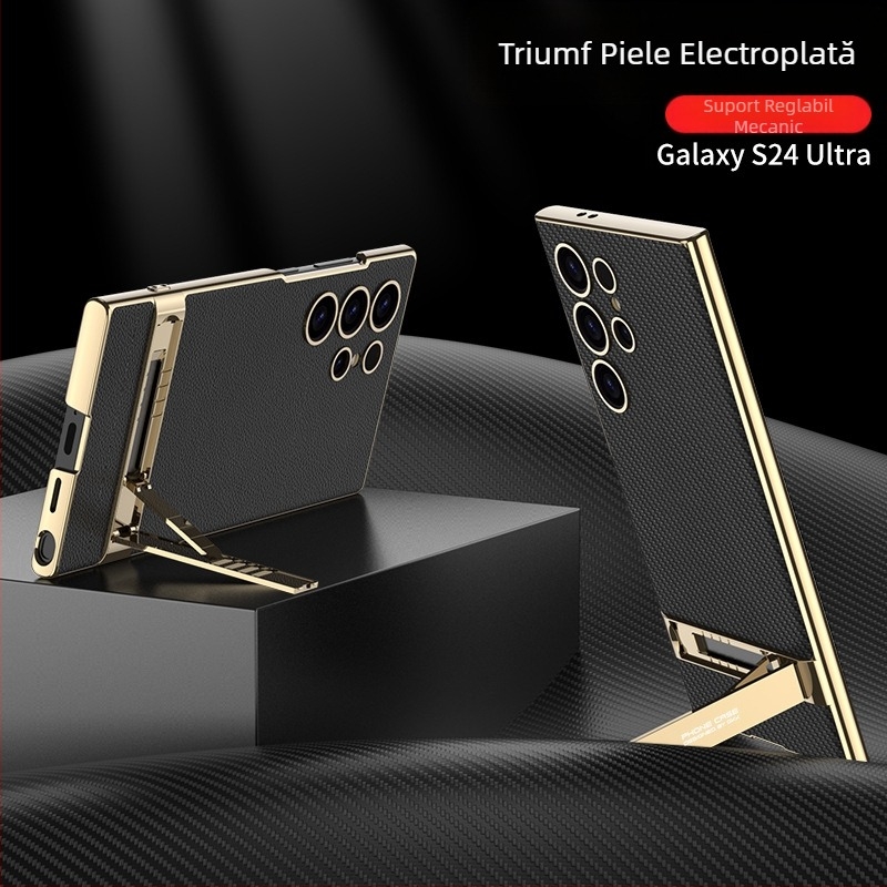 Husă cu suport pentru Samsung S24 Ultra – anti-cadere, PC injectat, construcție prin injecție
