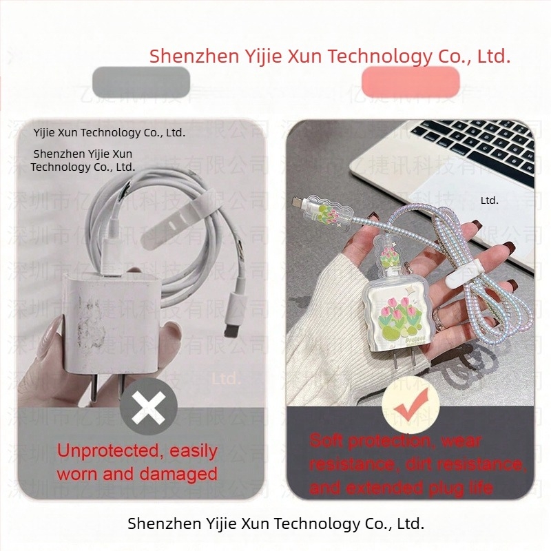 Husa de protecție pentru încă încărcător Apple 20W cu clips pentru cablul de date și protecție anti-frângere