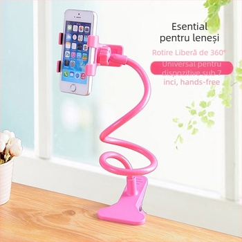 Lazy Bracket pentru telefon și tabletă – curbat, multifuncțional, cu cleme duble, suport de noptieră pentru pat, din plastic