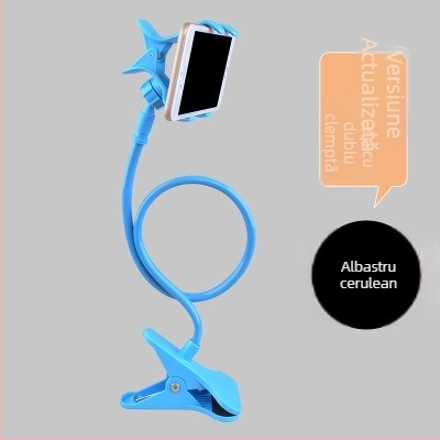 Lazy Bracket pentru telefon și tabletă – curbat, multifuncțional, cu cleme duble, suport de noptieră pentru pat, din plastic