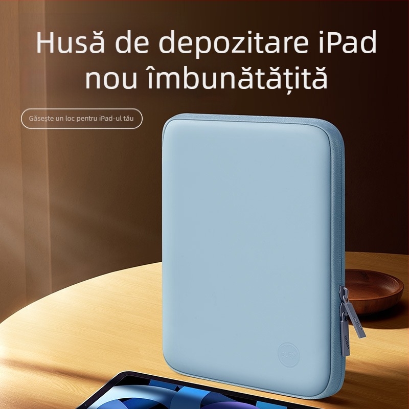 Husă de protecție pentru iPad, material PU, respirabilă și impermeabilă, căptușeală din poliester, stil urban simplu