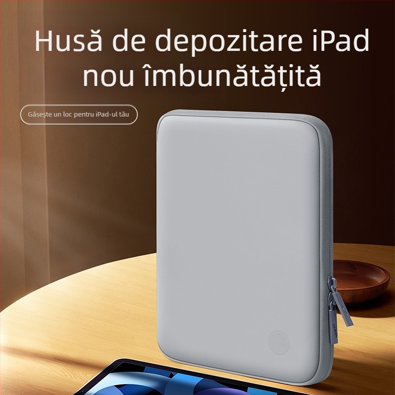 Husă de protecție pentru iPad, material PU, respirabilă și impermeabilă, căptușeală din poliester, stil urban simplu