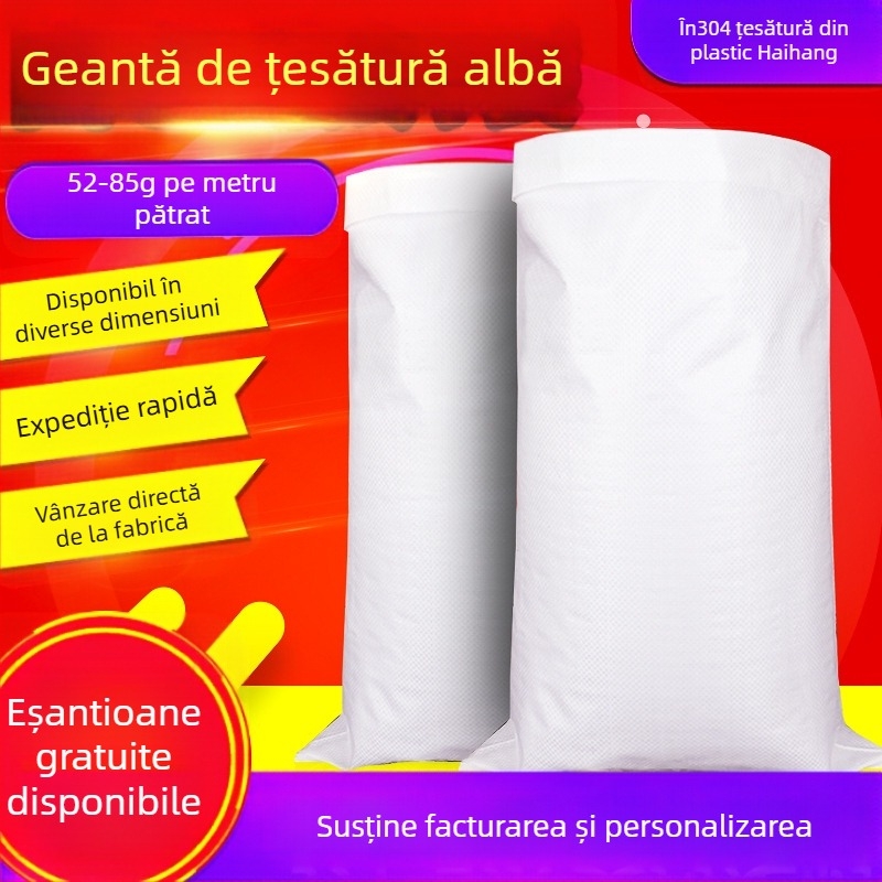 Pungă plastic țesută cu imprimare laminată, material PP, sarcină 10–100, pungă de gunoi