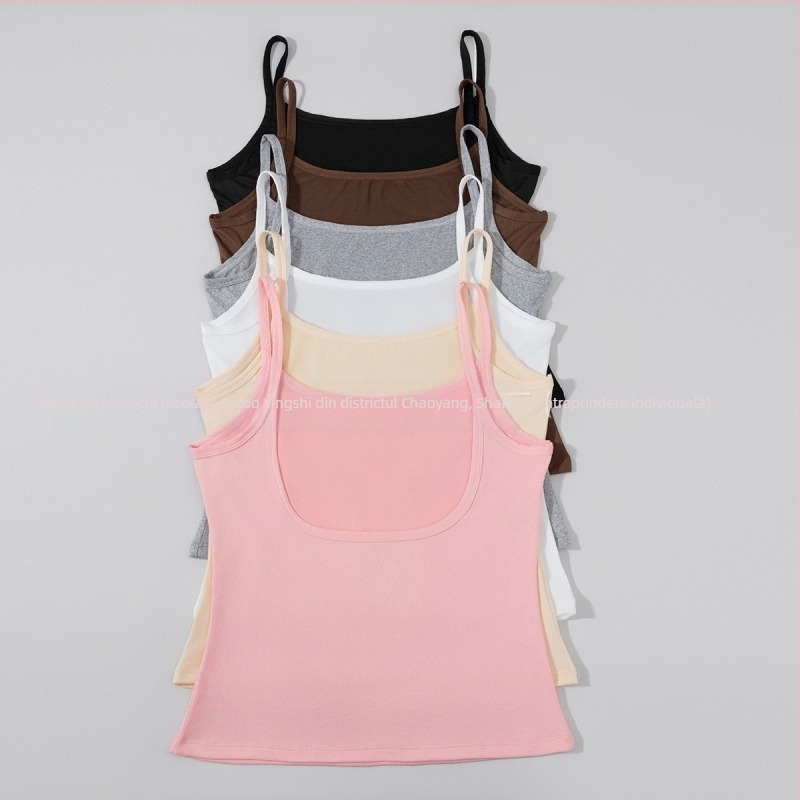 Camisolă din nylon cu decupaj și spate deschis, guler rotund, conținut nylon 80–90%, respirabil, pentru toate anotimpurile