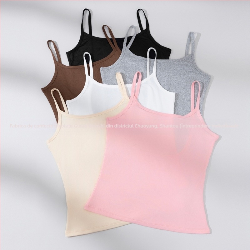 Camisolă din nylon cu decupaj și spate deschis, guler rotund, conținut nylon 80–90%, respirabil, pentru toate anotimpurile