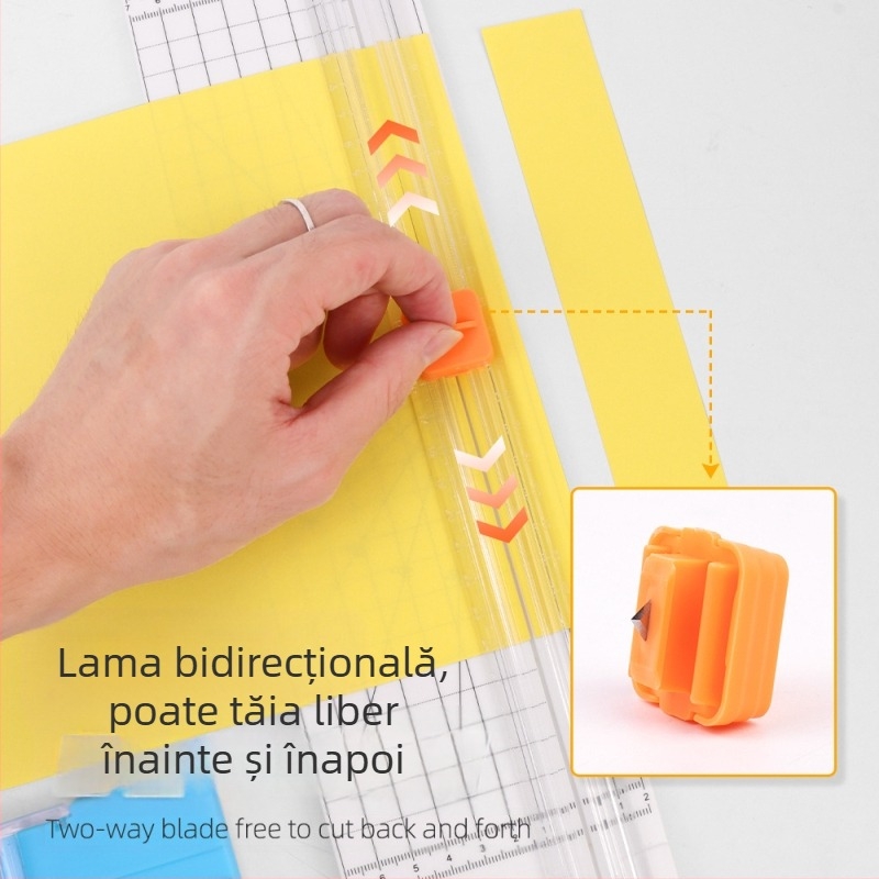 Tăietor de hârtie ZEQUAN, tip glisant, tăiere bidirecțională, model 810, din plastic