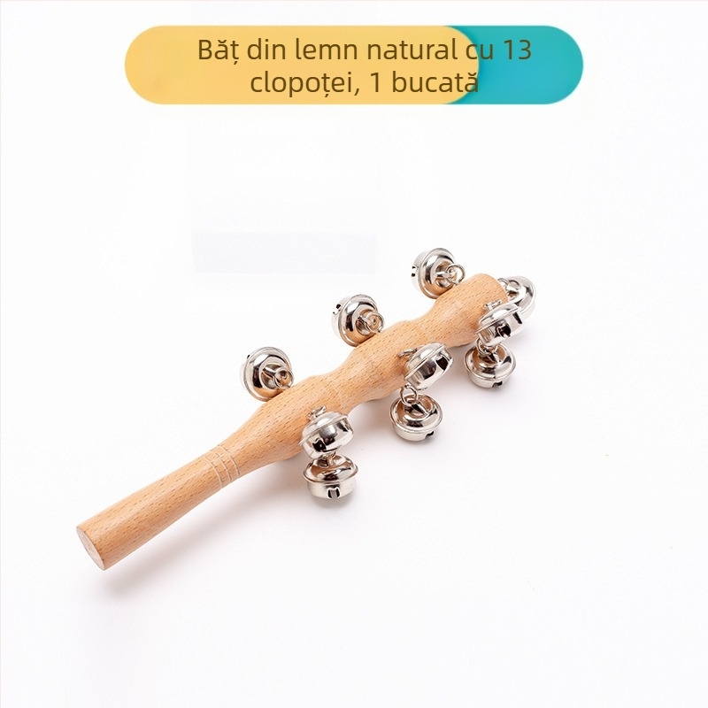Zornăitoare din lemn pentru copii în stil Orff, cu 13 clopoței