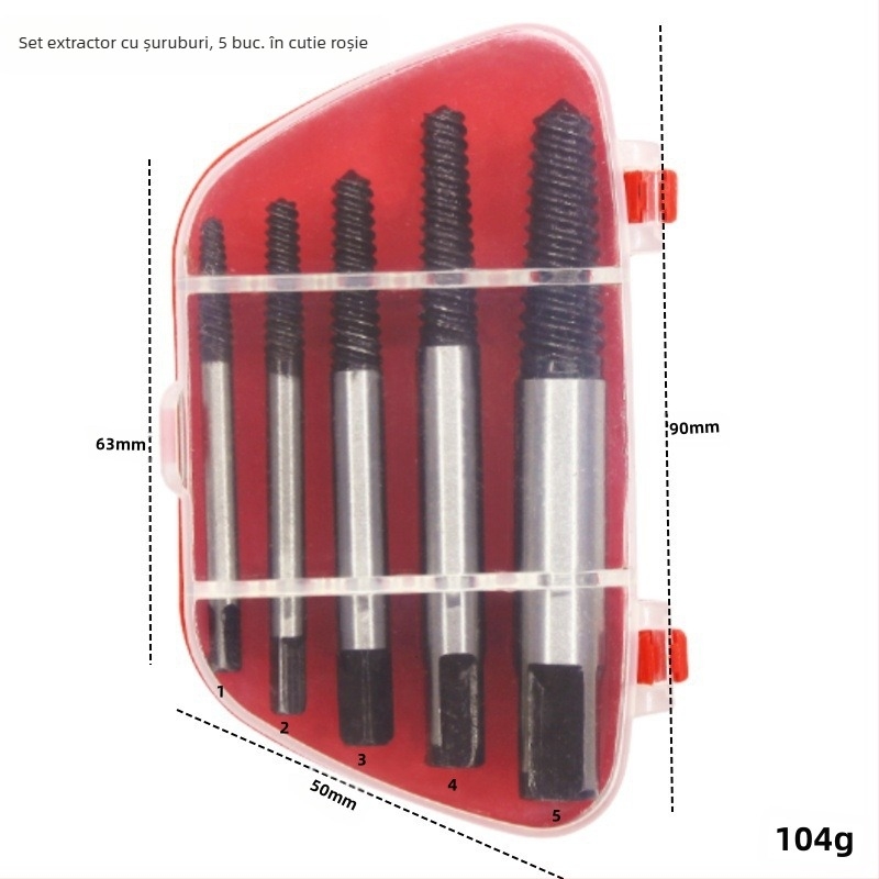 Extractor de șuruburi rupte pentru robinete și instalații – Xinmutian, oțel carbon