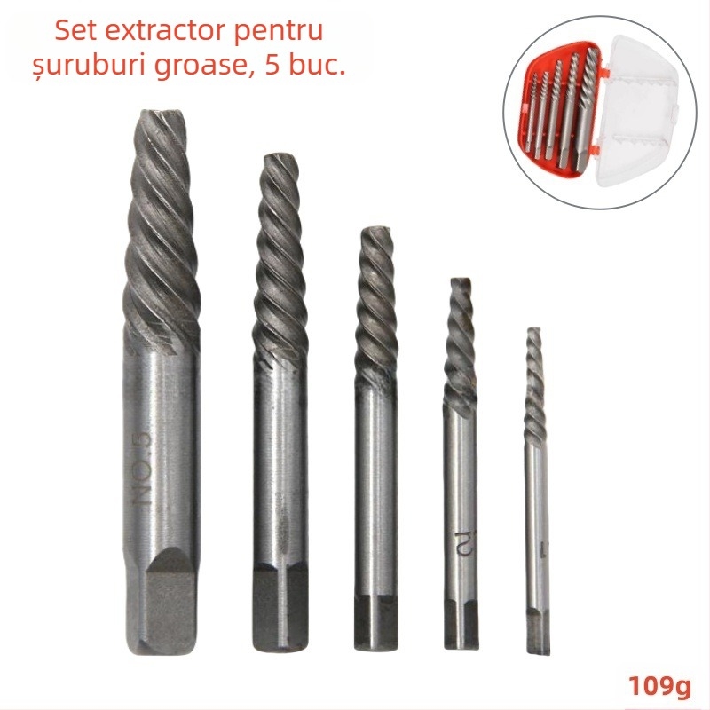 Extractor de șuruburi rupte pentru robinete și instalații – Xinmutian, oțel carbon