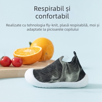Pantofi pentru copii din plasă, respirabili, talpă moale și antiderapant, pentru 12–36 luni