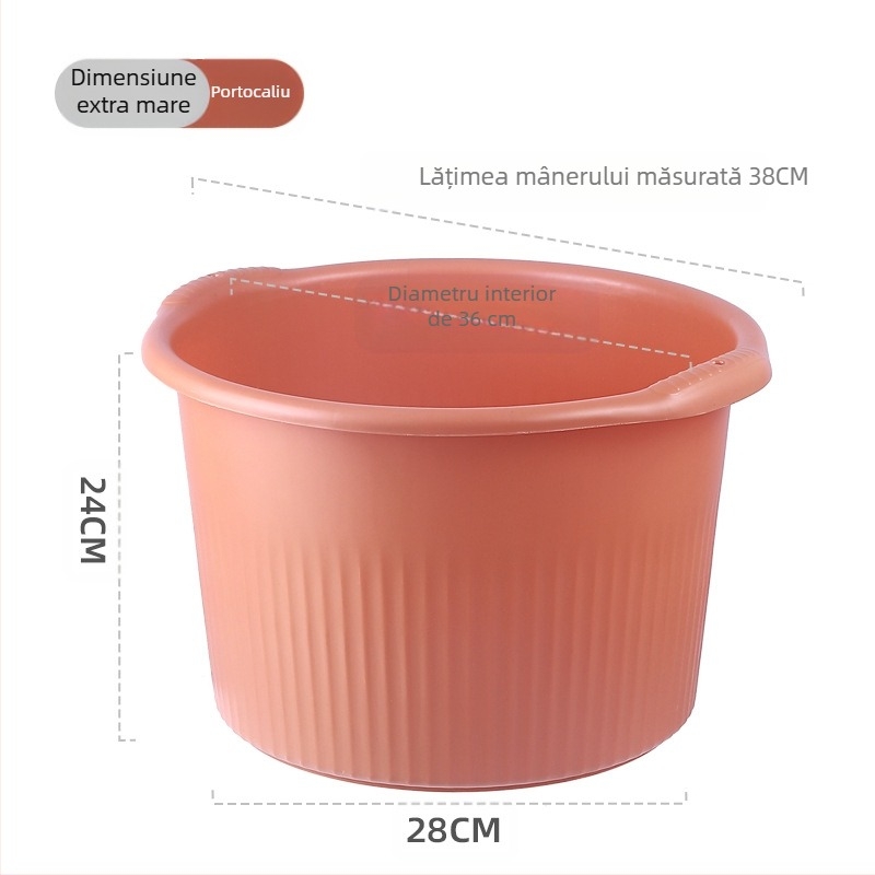 Vas de baie pentru picioare din plastic, rotund și adânc, pentru masaj și baie la picioare, uz casnic