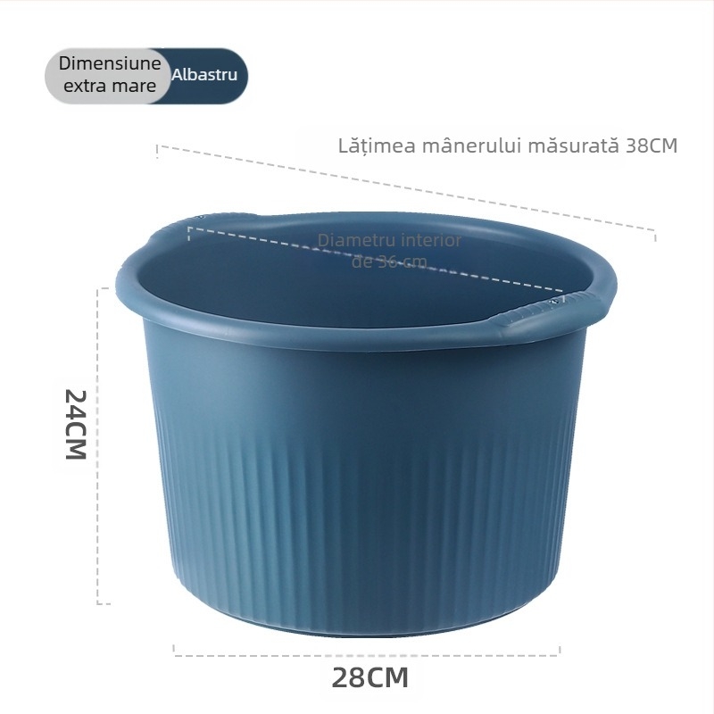 Vas de baie pentru picioare din plastic, rotund și adânc, pentru masaj și baie la picioare, uz casnic
