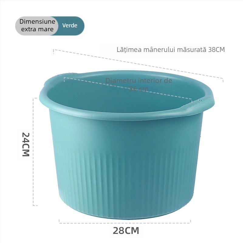 Vas de baie pentru picioare din plastic, rotund și adânc, pentru masaj și baie la picioare, uz casnic