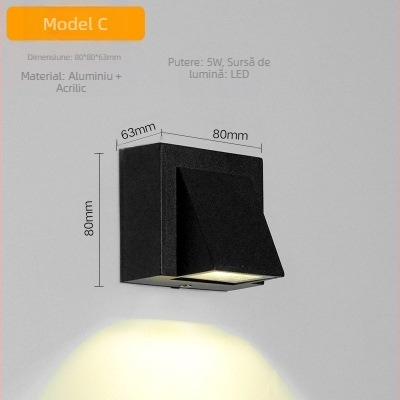 Lampa de perete cu abajur din sticlă, sursă COB LED, 220V, stil nou chinezesc, model LXG-016, pentru iluminat interior și exterior
