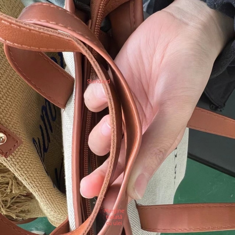 Geantă tote de plajă din pânză pentru călătorii – stil street fashion, formă orizontal pătrată, închidere magnetică, buzunar deschis