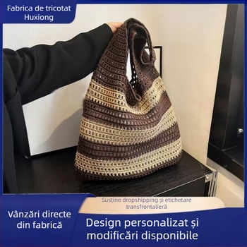 Geantă Tote pentru călătorii de relaxare — poliester, formă ovală, deschidere deschisă, bretele duble