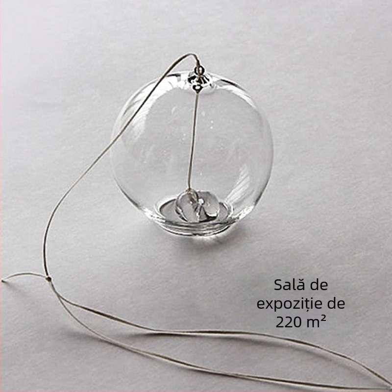 Pandantiv clopot de vânt în stil japonez, transparent, sticlă borosilicată, turnare prin suflare, suprafață lustruită, design simplu modern abstract, m.x made
