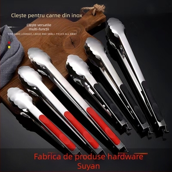 Clești pentru alimente - 201 oțel inoxidabil, multifuncționale, anti-alunecare, rezistente la temperaturi înalte, rezistente la coroziune