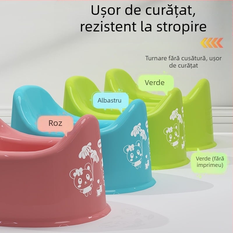 Toaletă portabilă pentru bebeluși, auto, cu antrenament integrat – plastic, marca Ruilin, origine Taizhou, ambalare 50 pungi individuale într-o cutie mare