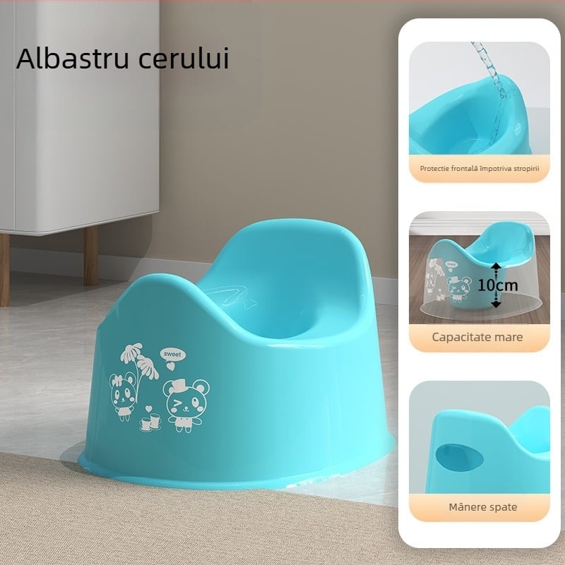 Toaletă portabilă pentru bebeluși, auto, cu antrenament integrat – plastic, marca Ruilin, origine Taizhou, ambalare 50 pungi individuale într-o cutie mare