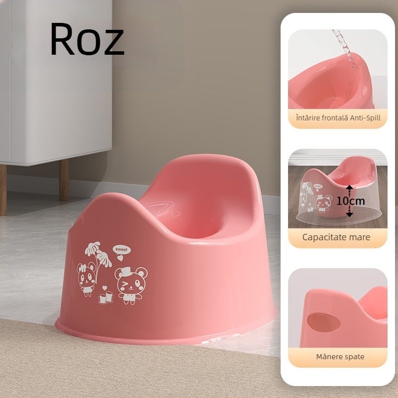 Toaletă portabilă pentru bebeluși, auto, cu antrenament integrat – plastic, marca Ruilin, origine Taizhou, ambalare 50 pungi individuale într-o cutie mare