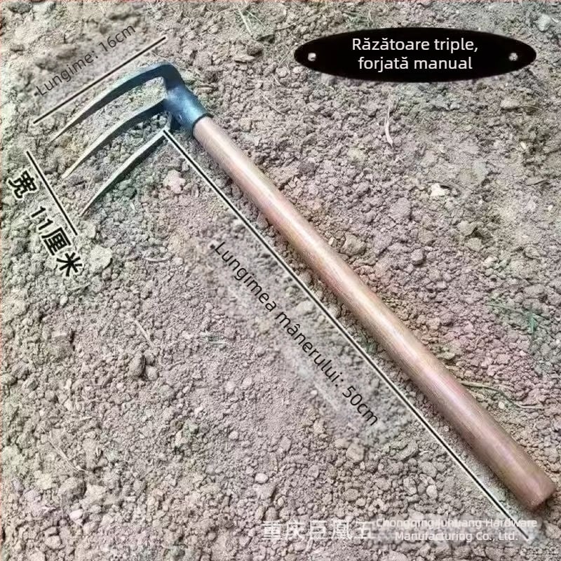 Sapa de grădină cu mâner din lemn și cap de fontă, Model 773.2, pentru amenajări peisagistice și plantarea legumelor