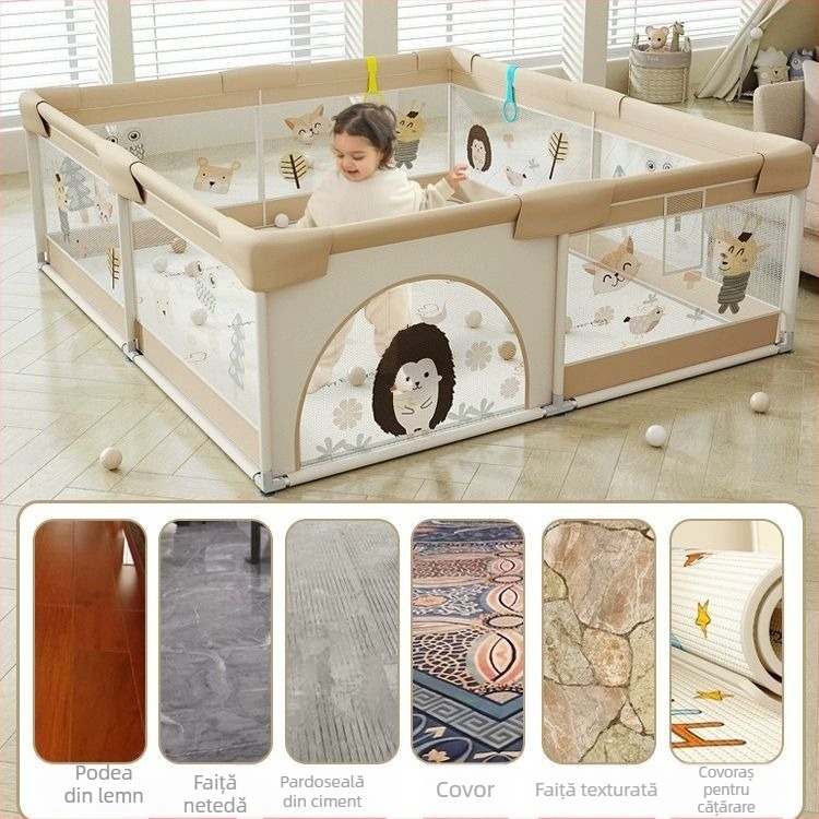 Gardă de siguranță pentru bebeluși cu covoraș textil pentru cățărare – protecție împotriva loviturilor și a căderilor, marca Qiaole bear, pentru 0–2 ani, utilizare în interior