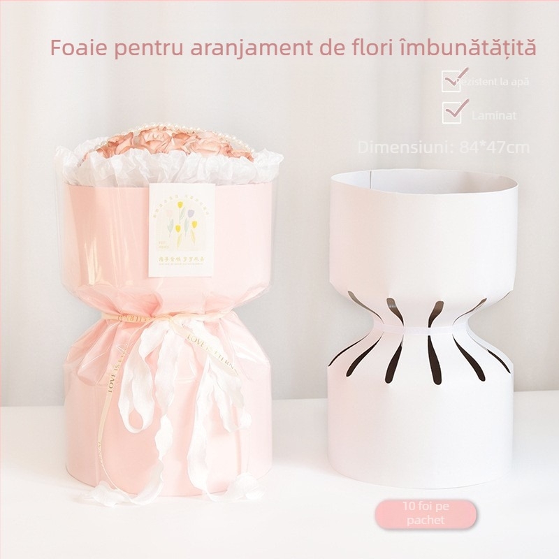 Material de ambalare pentru flori pentru buchete rotunde — căptușeală din carton, proces de indentare, model Upgraded Shaping Film, ambalaj OPP, toleranță ±5%