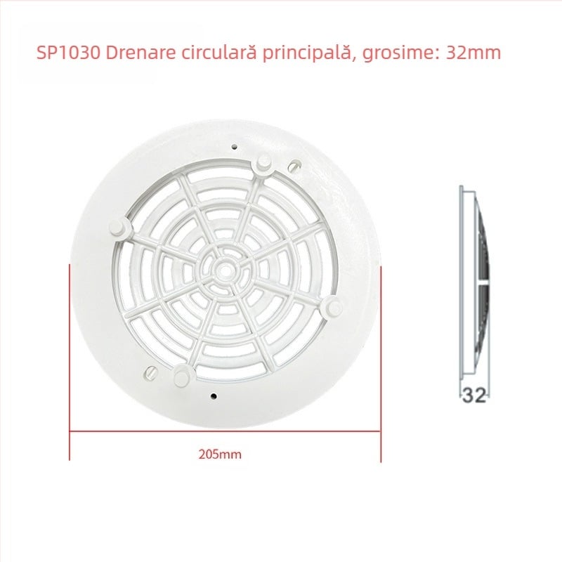 Capac drenaj principal pentru piscină gonflabilă – ABS, Finle, model Main Drainer, potrivit pentru echipamente de divertisment la fața locului și înot