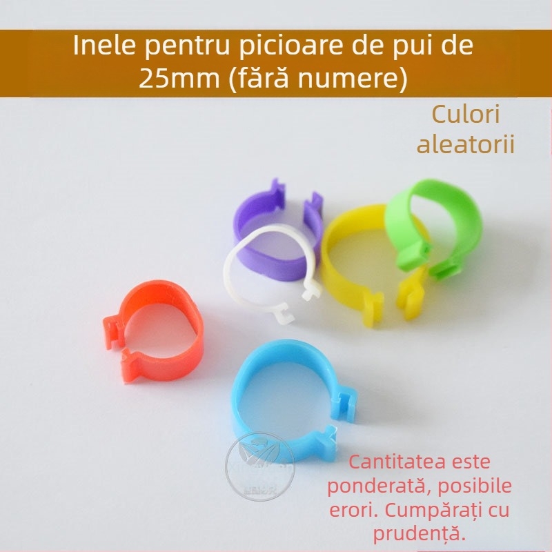 Inel de marcare avicol pentru găini, rațe și gâște, cu cataramă deschisă – Xin Baijia