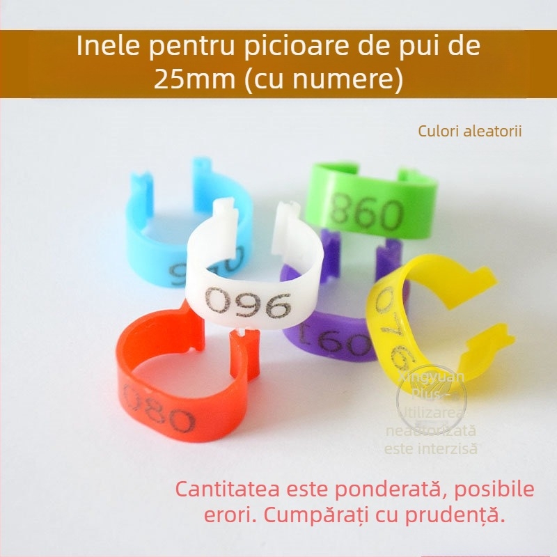 Inel de marcare avicol pentru găini, rațe și gâște, cu cataramă deschisă – Xin Baijia