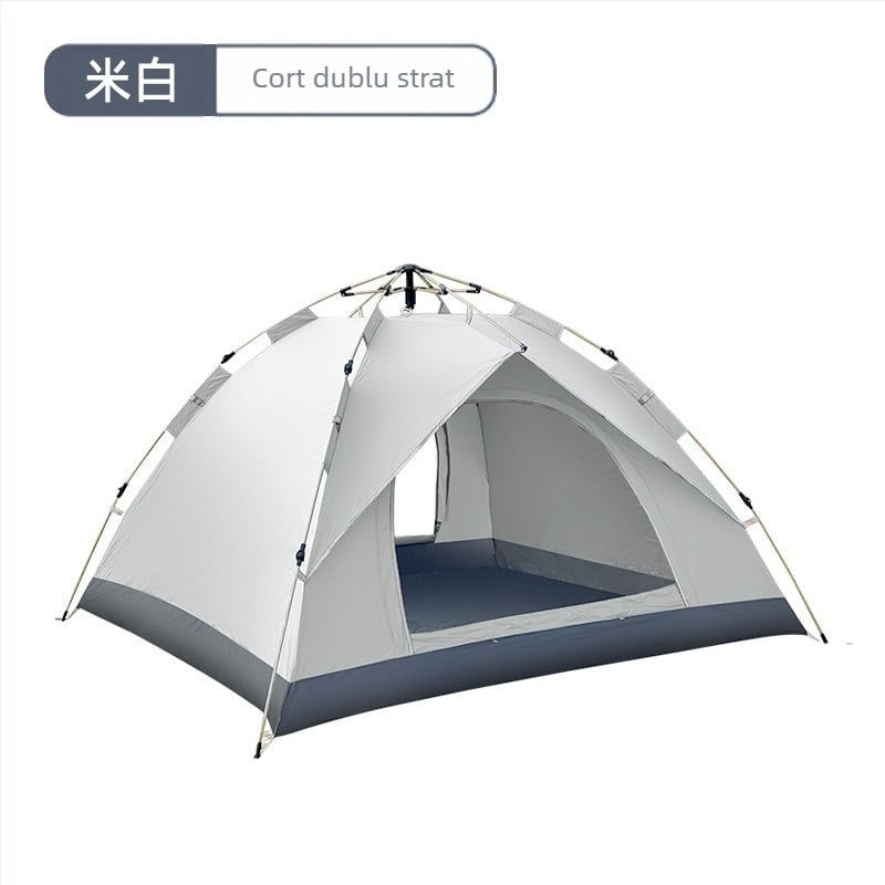 Cort de camping cu deschidere rapidă automată pentru 3-4 persoane, camping la plajă, cort pliabil cu dublu strat