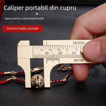 Caliper vernier din alamă, portabil, pentru măsurarea precisă a grosimii