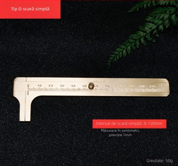 Caliper vernier din alamă, portabil, pentru măsurarea precisă a grosimii