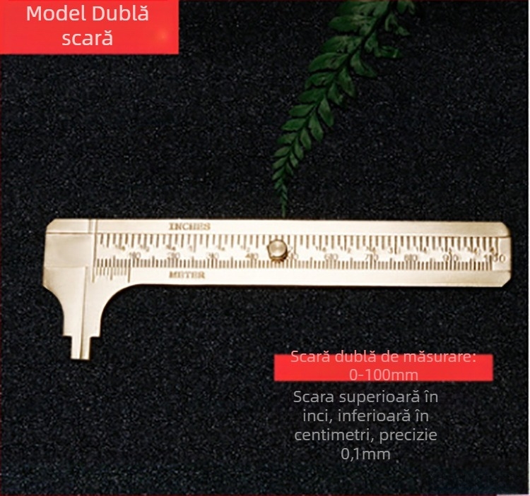 Caliper vernier din alamă, portabil, pentru măsurarea precisă a grosimii