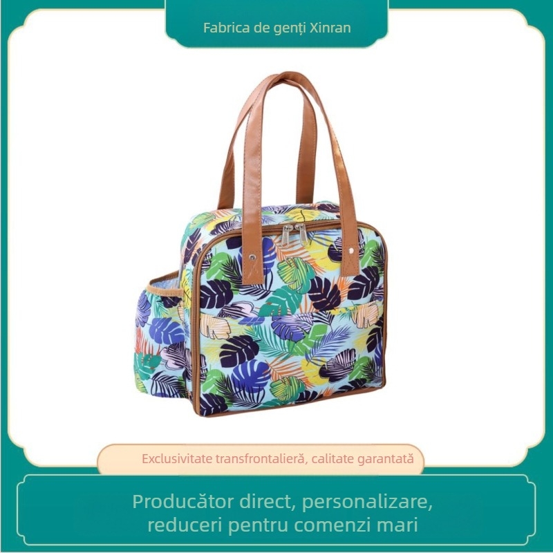 Geantă termoizolantă pentru prânz pentru adulți, stil rucsac, 9L, material Oxford 600D + PEVA