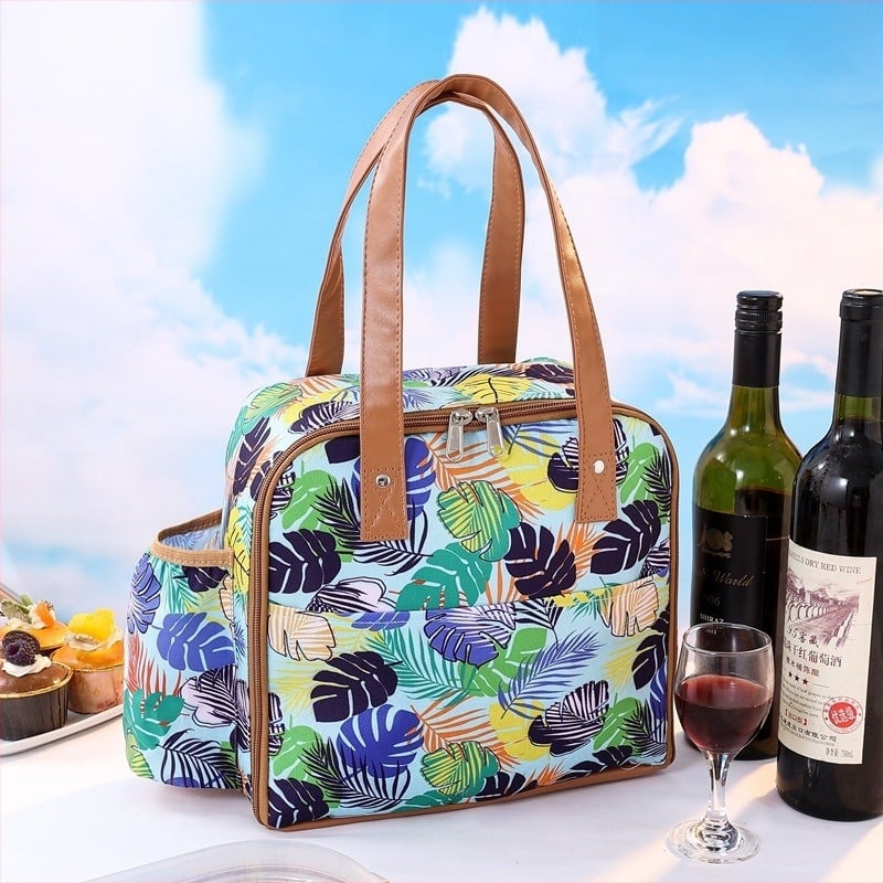Geantă termoizolantă pentru prânz pentru adulți, stil rucsac, 9L, material Oxford 600D + PEVA