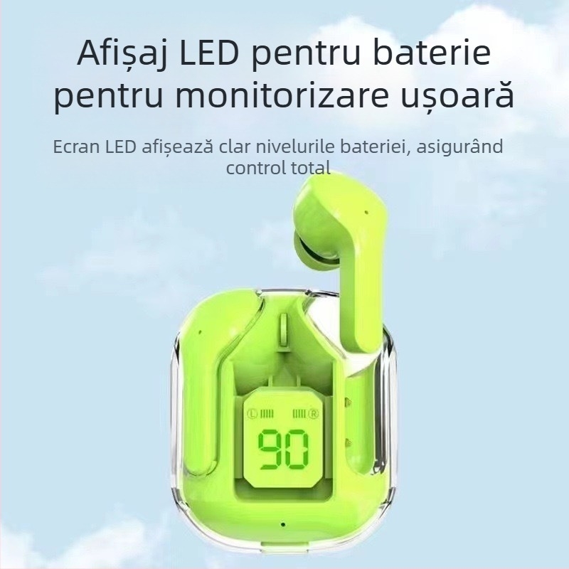 Ari31 HK3 Căști gaming wireless cu afișaj digital, Bluetooth 5.4, rază de 15 m, latență redusă pentru Esports