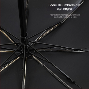 Umbrelă pentru soare și ploaie pentru femei, dantelă brodată, acoperire din vinil, UPF>50, 8 brațe, țesătură 190T, închidere manuală