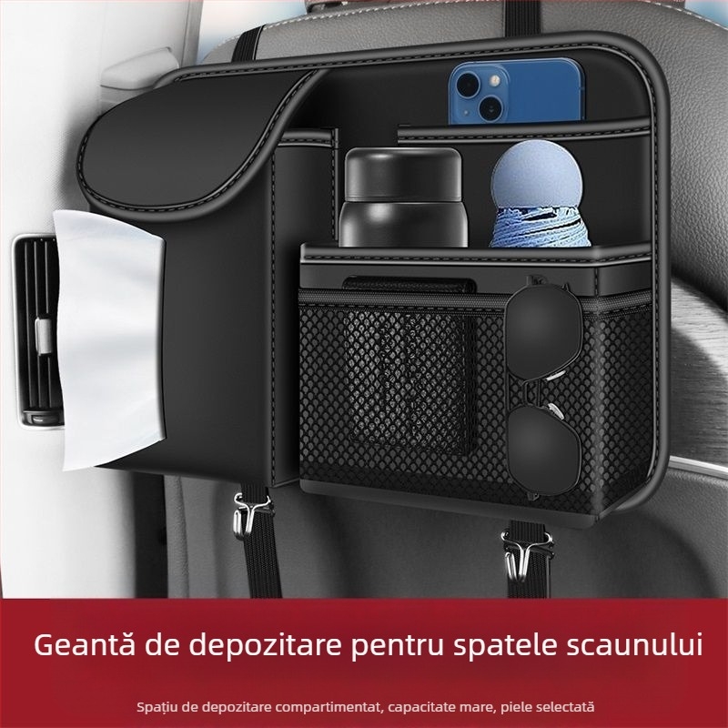 Geantă de depozitare pentru spatele scaunului, organizator suspendat din piele, Brand General, pentru Cherete, stil Vânt Național, fără personalizare