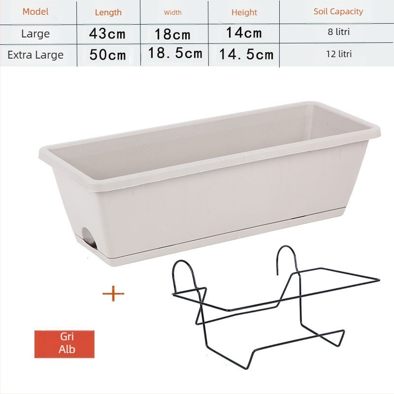 Ghiveci dreptunghiular din rășină, turnat prin injecție, rezistent la coroziune și durabil, potrivit pentru montare pe perete, birou sau podea, stil pastoral