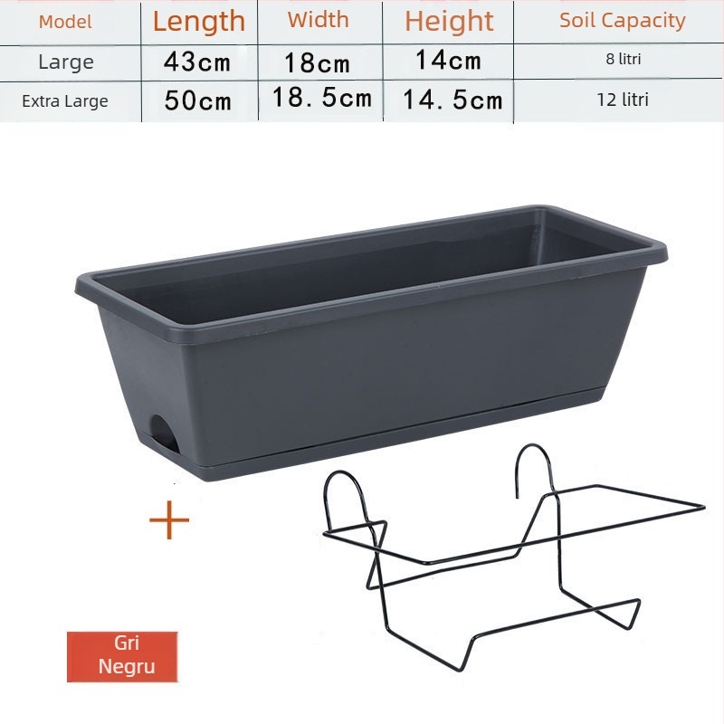 Ghiveci dreptunghiular din rășină, turnat prin injecție, rezistent la coroziune și durabil, potrivit pentru montare pe perete, birou sau podea, stil pastoral